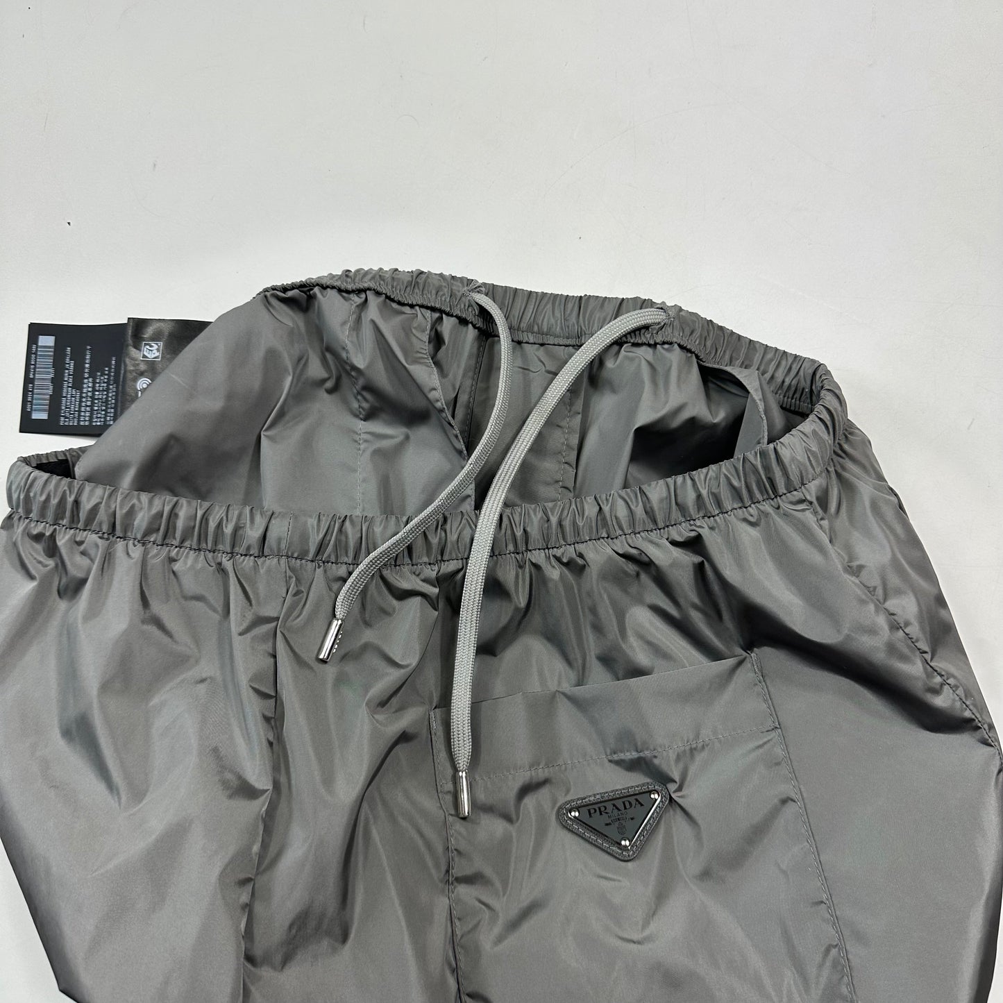 Prada 2024 Light Technical Nylon Baggy Plaque Logo Trousers - L/XL