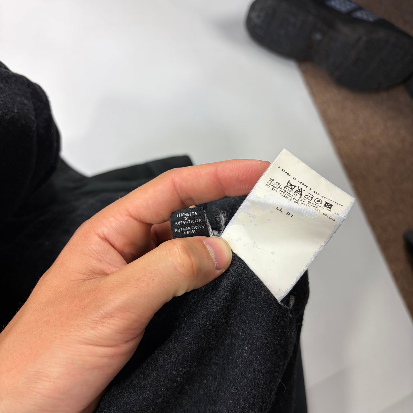 Versace VJC 00’s Moleskin Cotton Asymmetric Stud Pocket Jacket - M | O/S, Grey