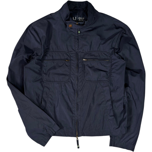 Armani Jeans 00's Navy Cropped Multipocket Jacket M | Medium, Navy