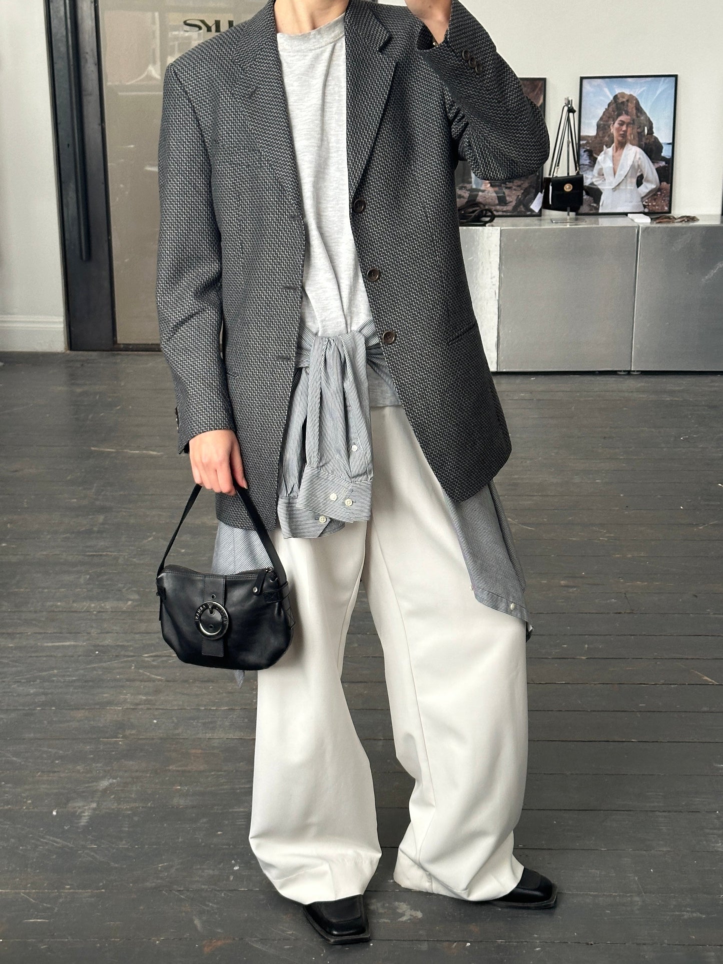 Armani Collezioni 1990s Pure Wool Woven Blazer - 38R/M