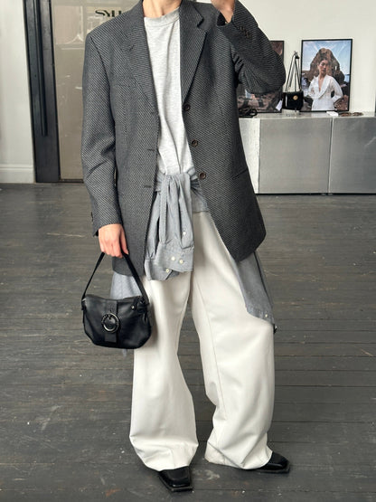 Armani Collezioni 1990s Pure Wool Woven Blazer - 38R/M