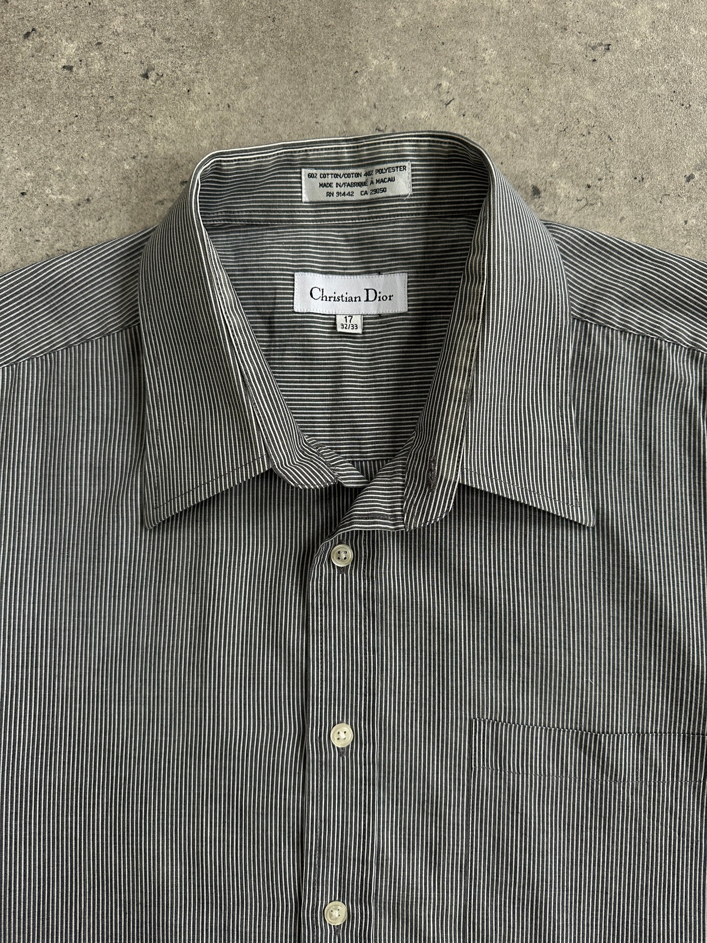 Christian Dior 1990s Stripe Cotton Shirt - L