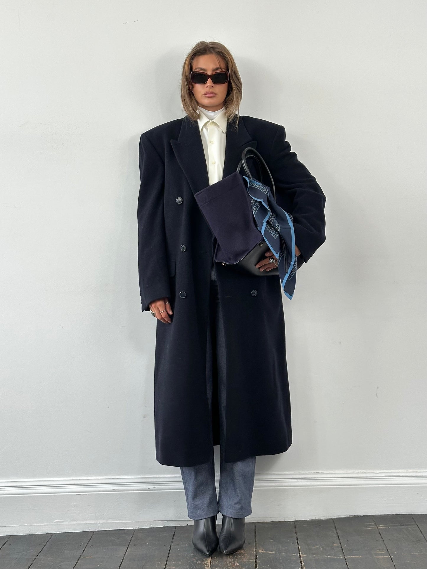 Pierre Cardin 1990s Wool Cashmere Double Breasted Floor Length Coat - XL