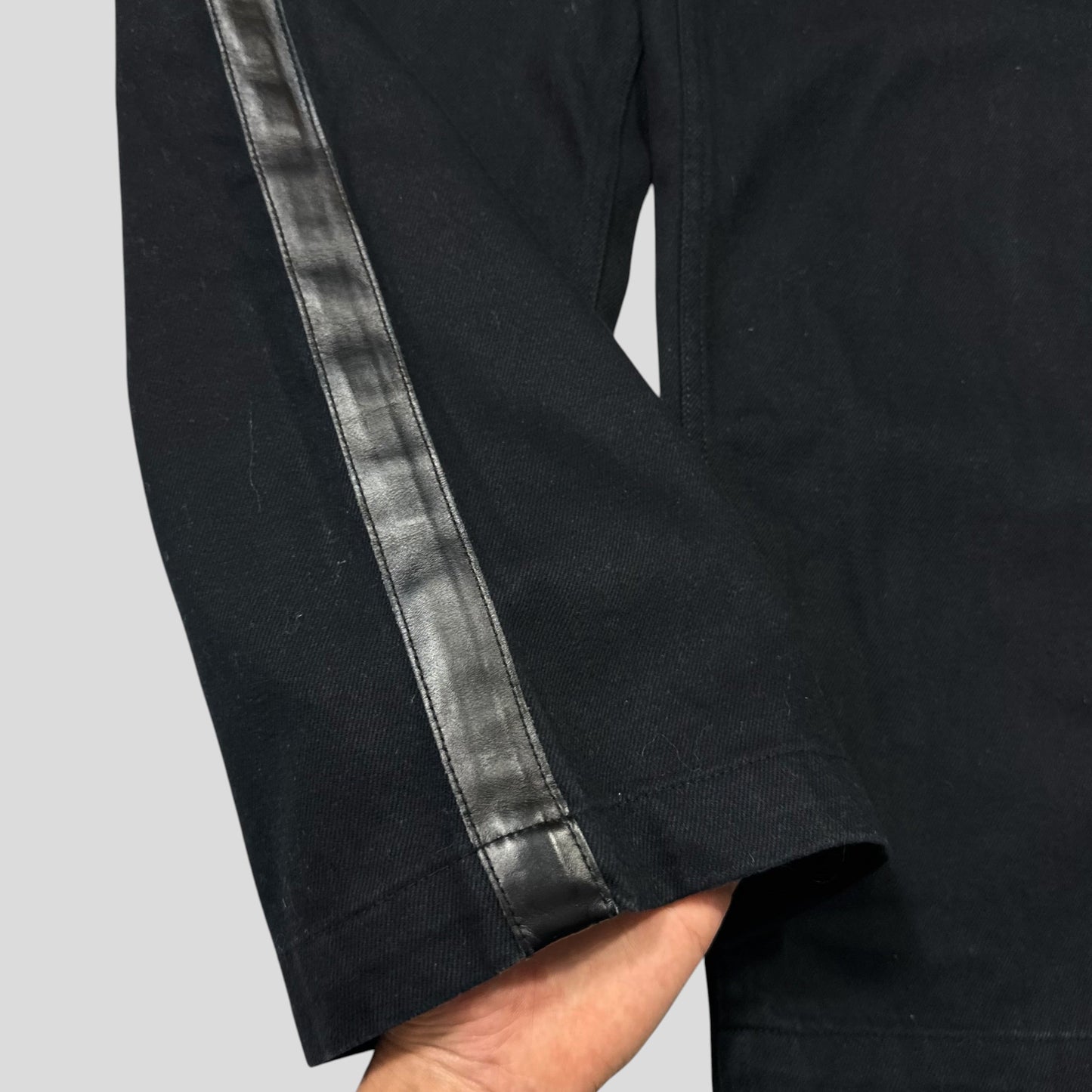 Comme Des Garçons Homme 2007 Leather Stripe Detail Jeans - S/M | Default Title, Black