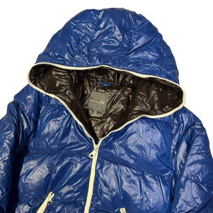Duvetica Puffer Jacket In Blue & White ( L )