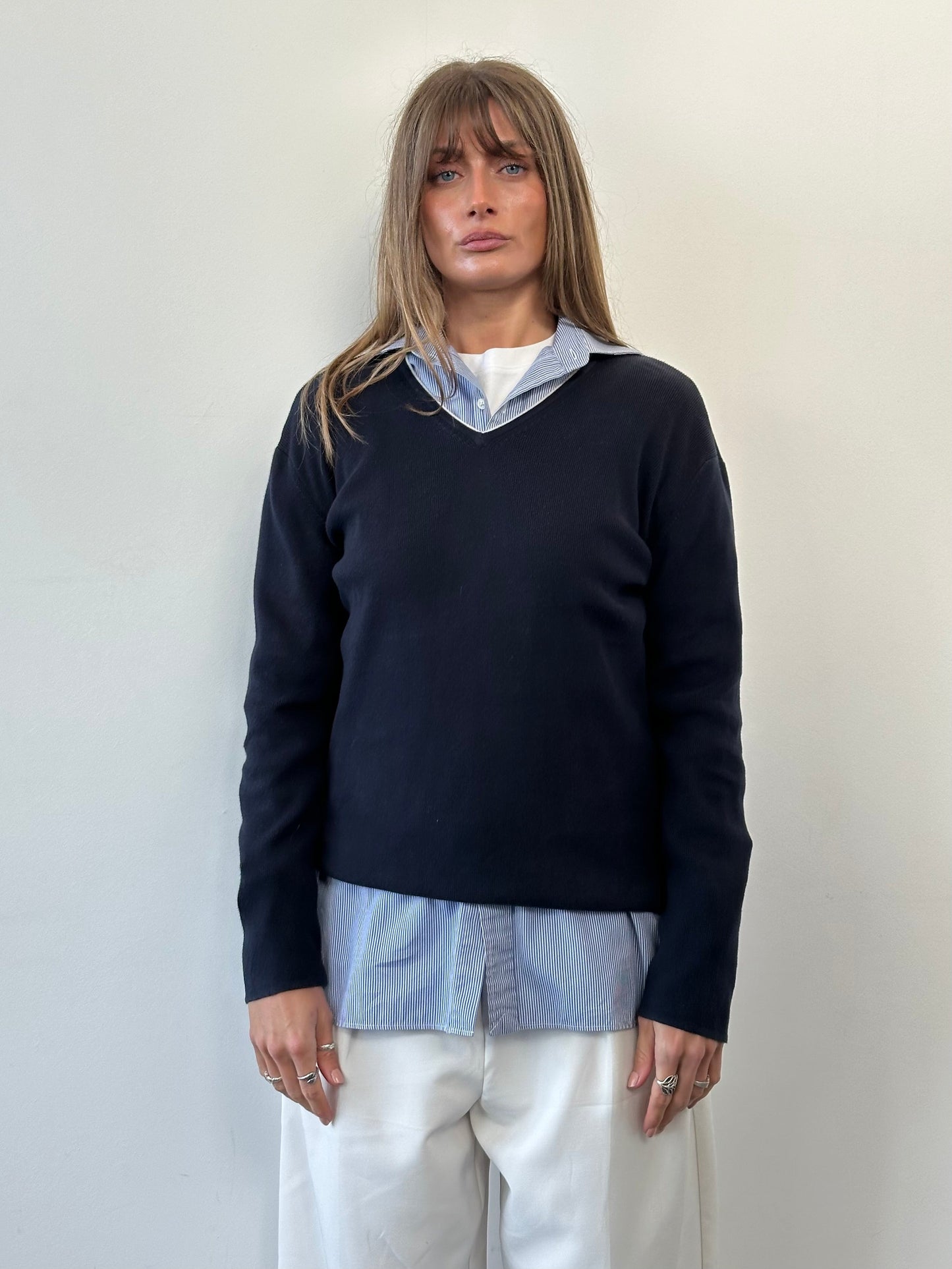 Armani Jeans Pure Cotton V Neck Jumper - M/L