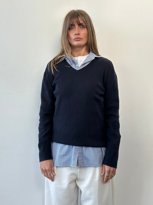 Armani Jeans Pure Cotton V Neck Jumper - M/L