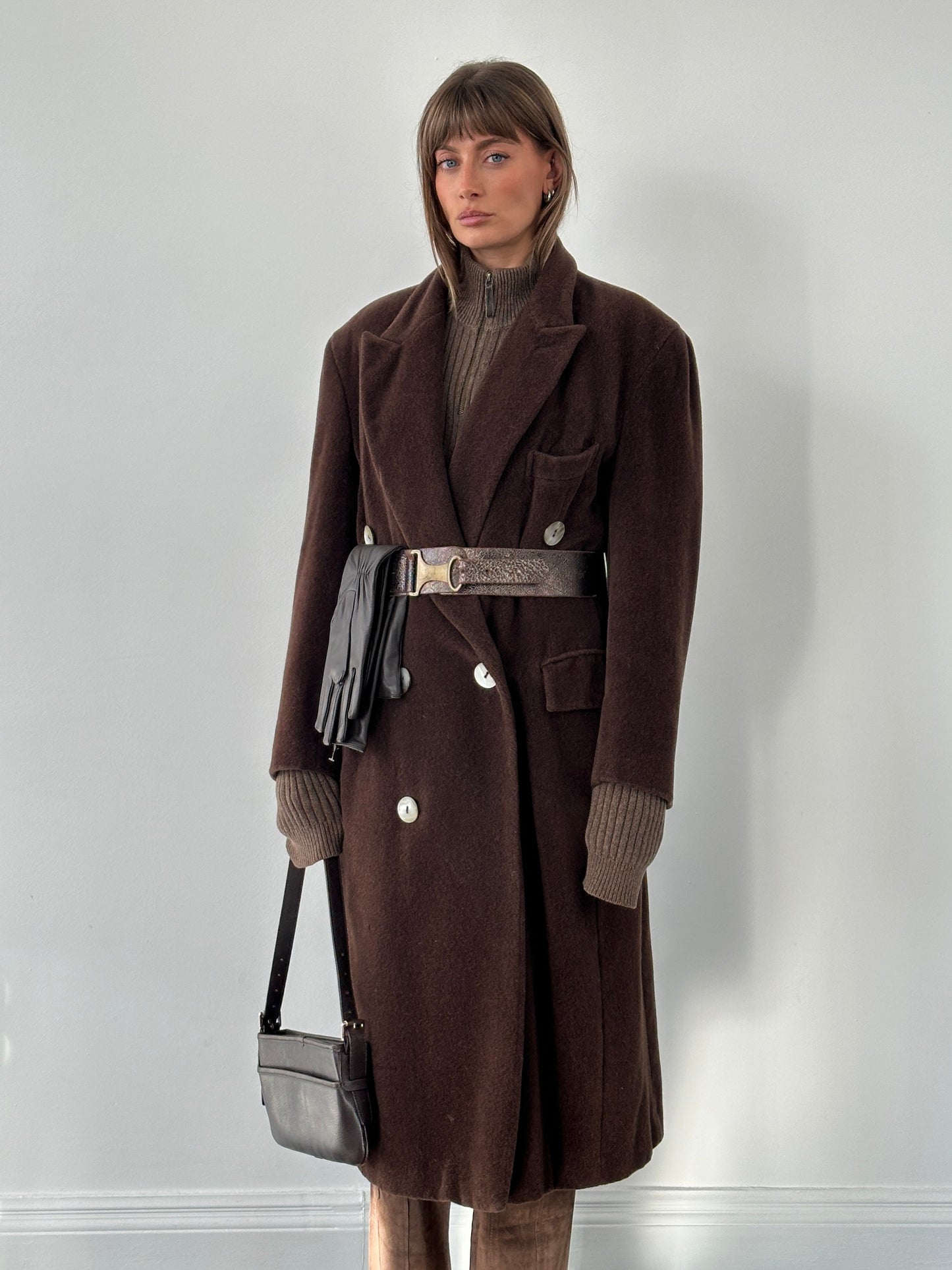 Moschino 1980s Wool Cashmere Double Breasted Coat - XL