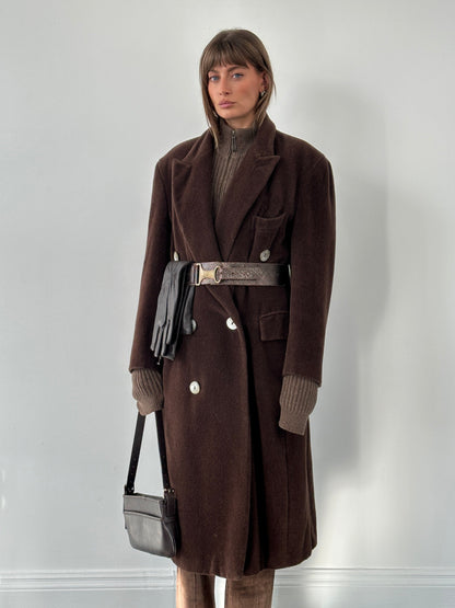 Moschino 1980s Wool Cashmere Double Breasted Coat - XL