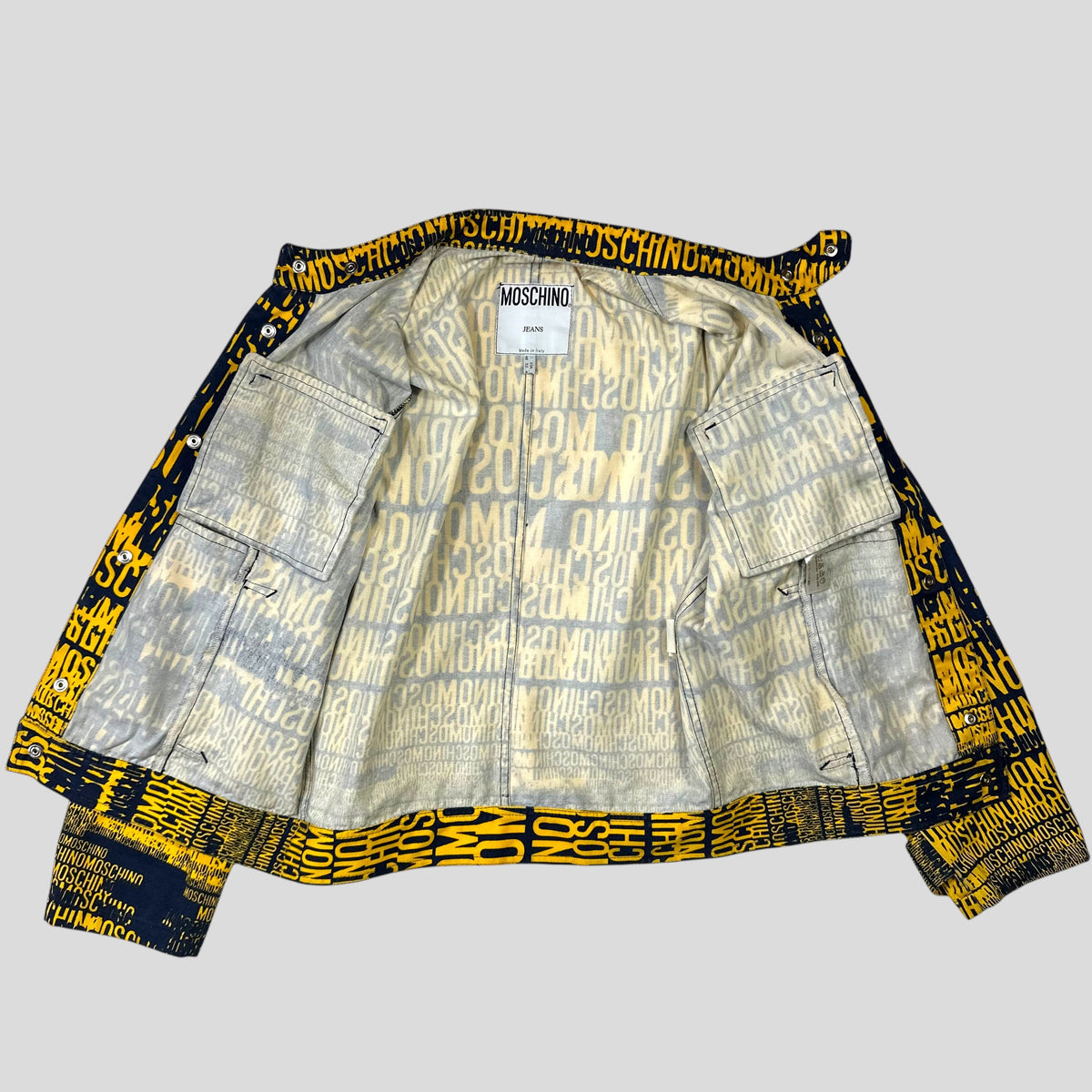 Moschino Jeans 1996 Crazy Print Cotton Jacket - IT48 (S/M) | Small, Yellow