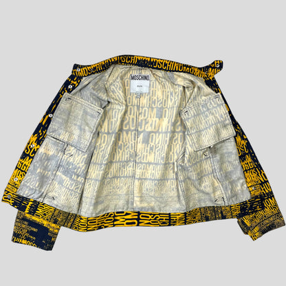 Moschino Jeans 1996 Crazy Print Cotton Jacket - IT48 (S/M) | Small, Yellow
