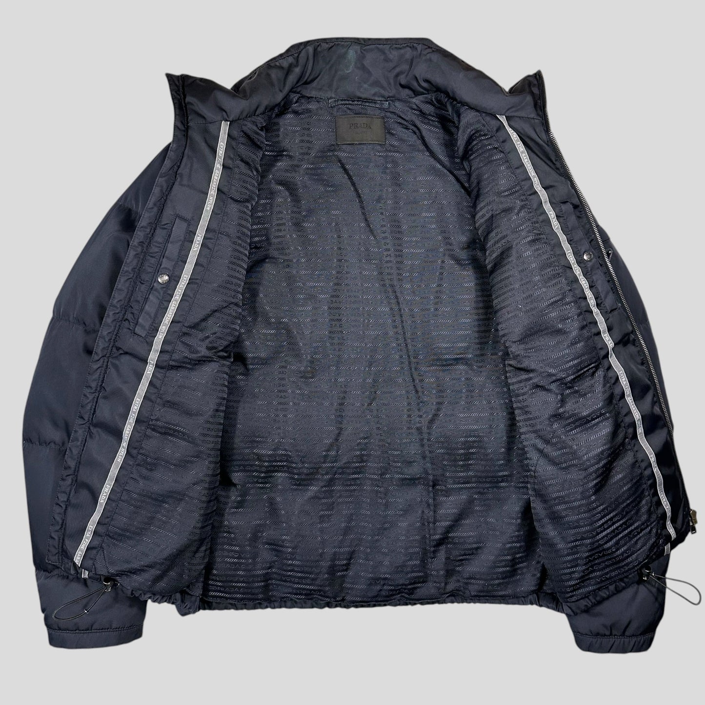 Prada 2011 Extra Fine Gabardine Nylon Triangle Logo Puffer - IT50 (L)