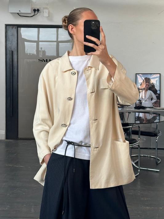 Gianni Versace Versatile 1990s Bespoke Button Pure Silk Blazer - XL