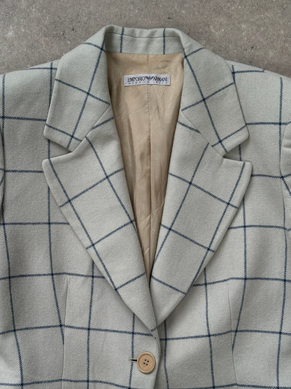 Emporio Armani 1990s Wool Check Blazer - M