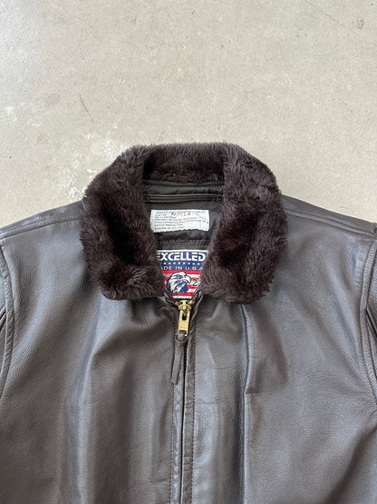 2000 Excelled G-1 Leather Flight Jacket - L | Large, Red