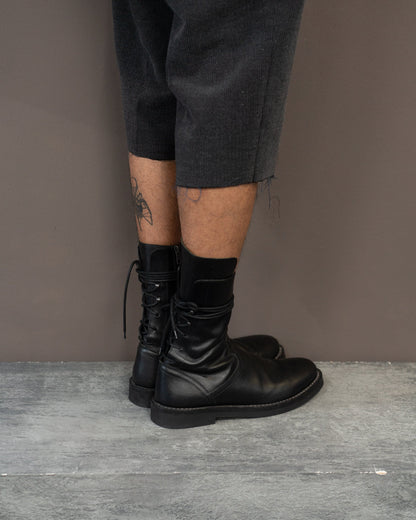 ANN DEMEULEMEESTER VITELLO LACE BACK BOOTS (EU 43)