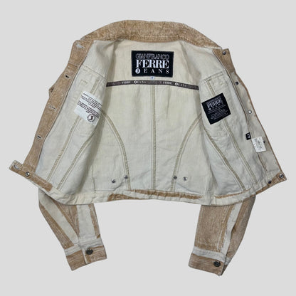Gianfranco Ferre 90’s Sublimation Acid Wash Hemp Jacket - XS/S | Cream