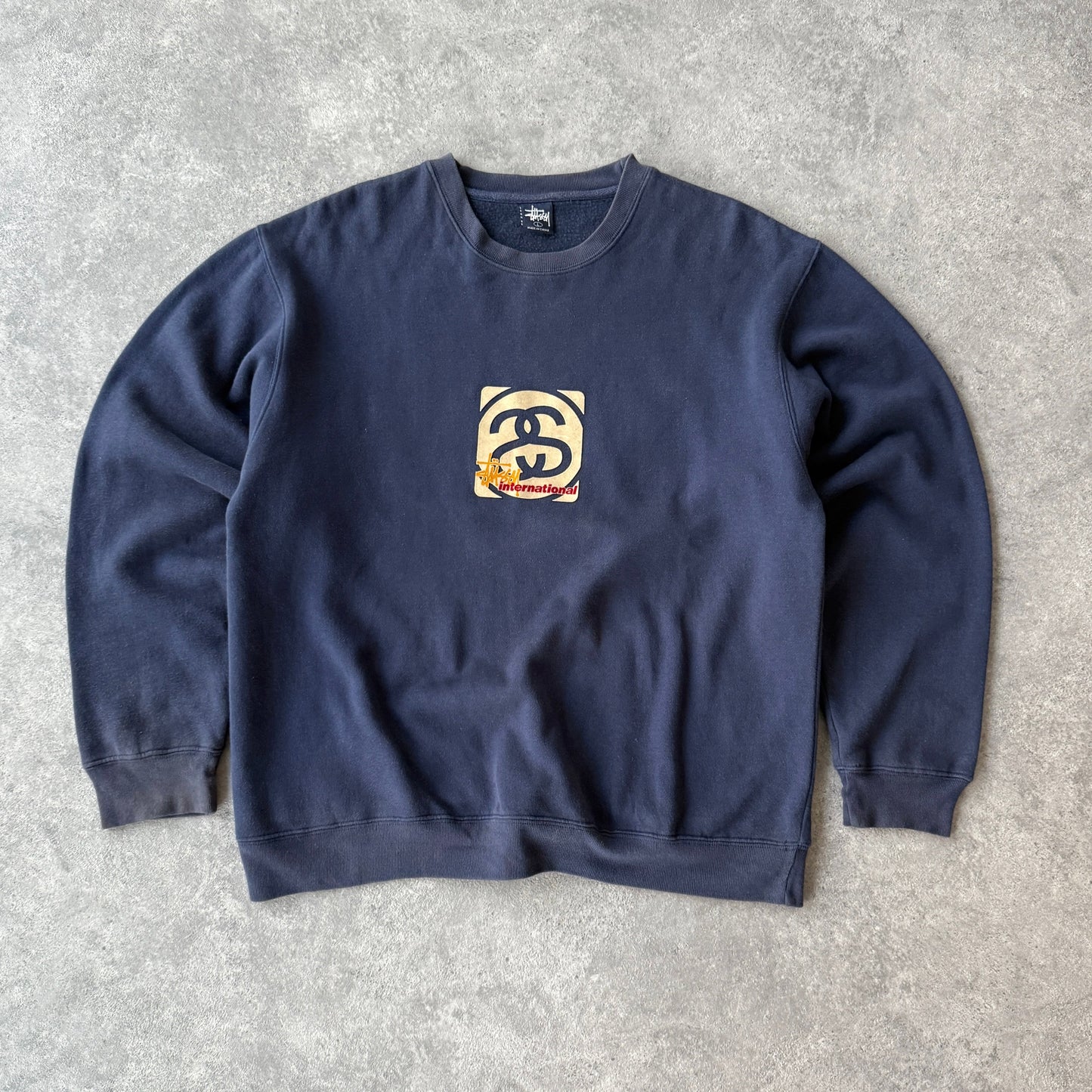 Stussy RARE 1990s heavyweight felt logo sweatshirt (L)