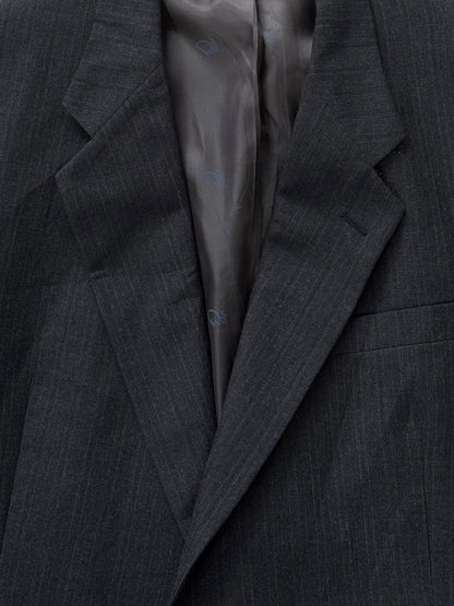 Christian Dior Monsieur 1980s Pure Wool Stripe Blazer - 44R/XL