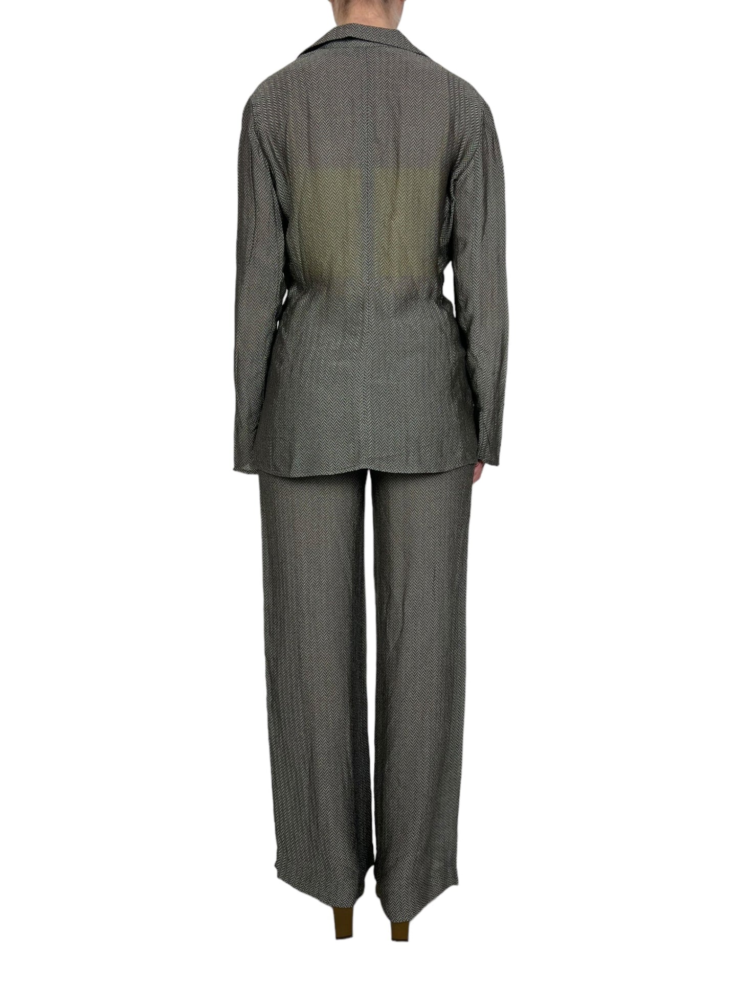 Emporio Armani 1990s herringbone trouser suit