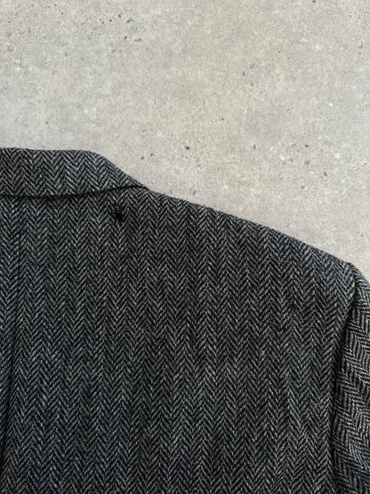 Burberry 1990s Pure Wool Herringbone Single Breasted Blazer - 46R/XXL