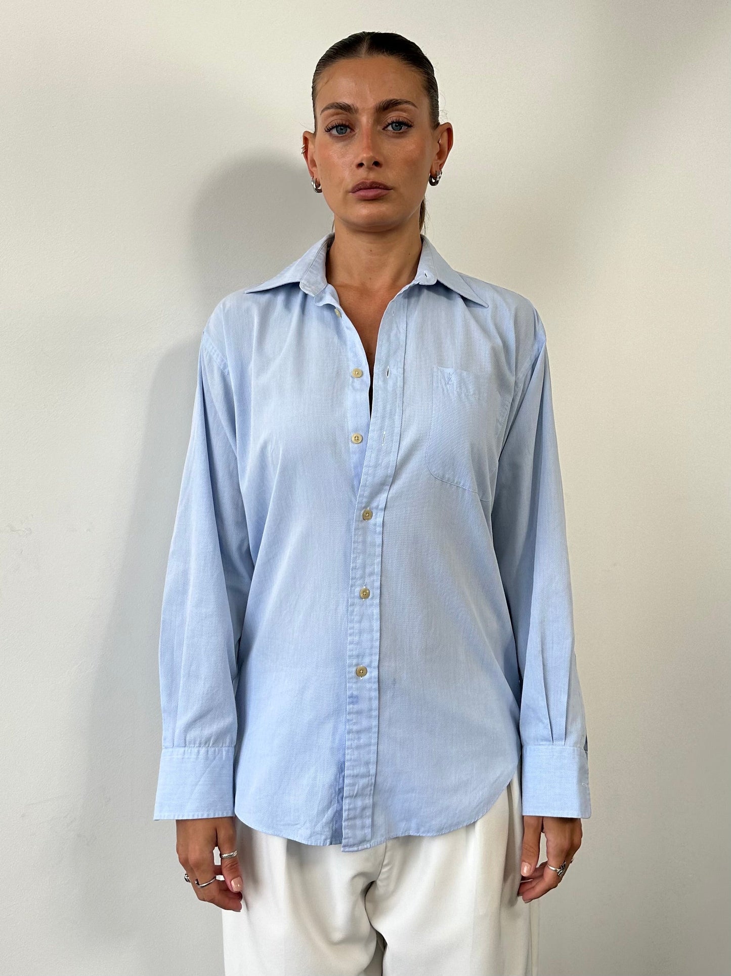 Yves Saint Laurent Pour Homme 2000s Cotton Logo Shirt - M