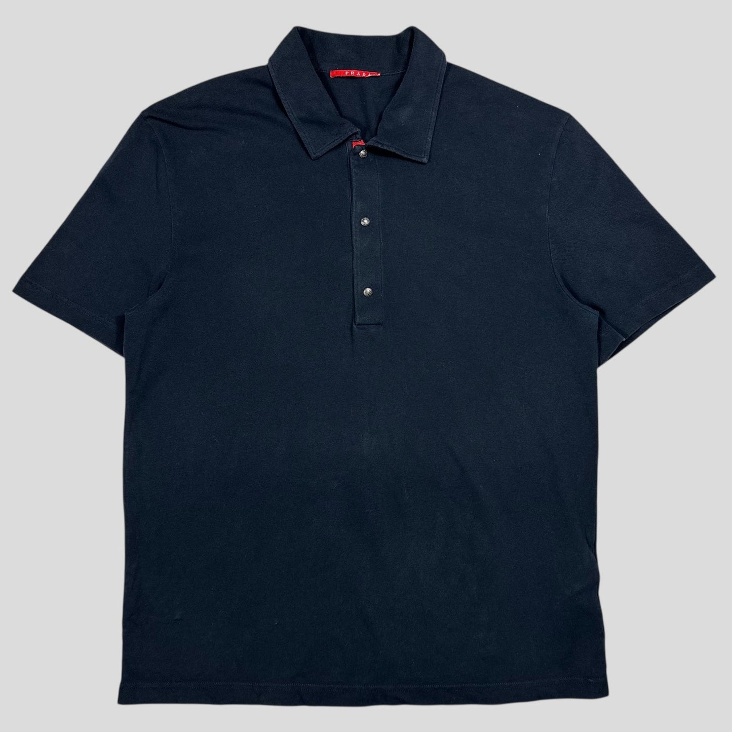 Prada Sport 2007 Red Spellout Logo Polo Shirt - XL (M/L)