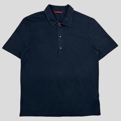 Prada Sport 2007 Red Spellout Logo Polo Shirt - XL (M/L) | Default Title, Navy