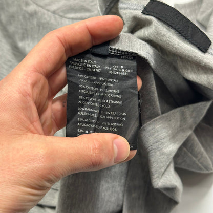 Prada FW04 Robot Logo Leather and Carabiner Appliqué T-shirt - S