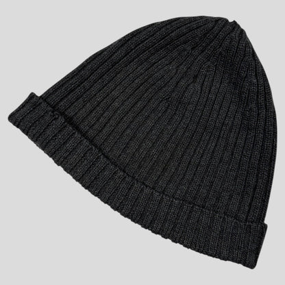 Prada Sport 2007 Carbon Logo Grey Wool Beanie - OS