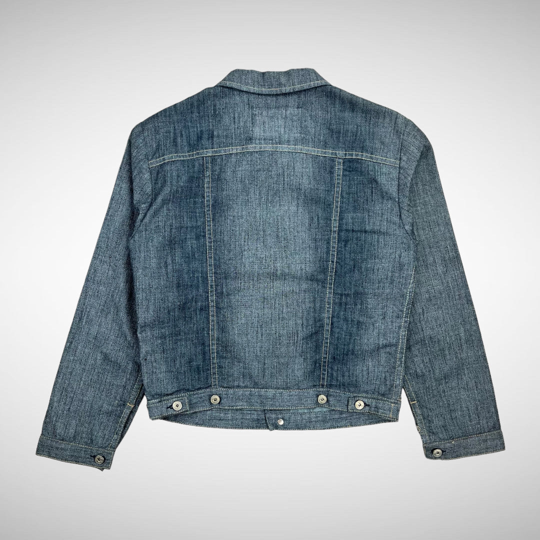 M+F Girbaud Faded Denim Button-Up Jacket (1990s)