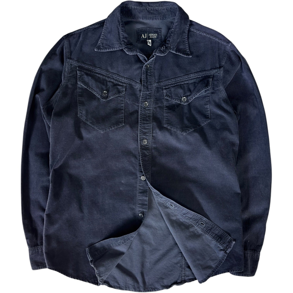 Armani Jeans 00’s Mini Corduroy Shirt S | Small, Navy