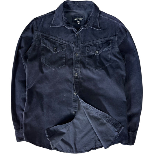 Armani Jeans 00’s Mini Corduroy Shirt S | Small, Navy