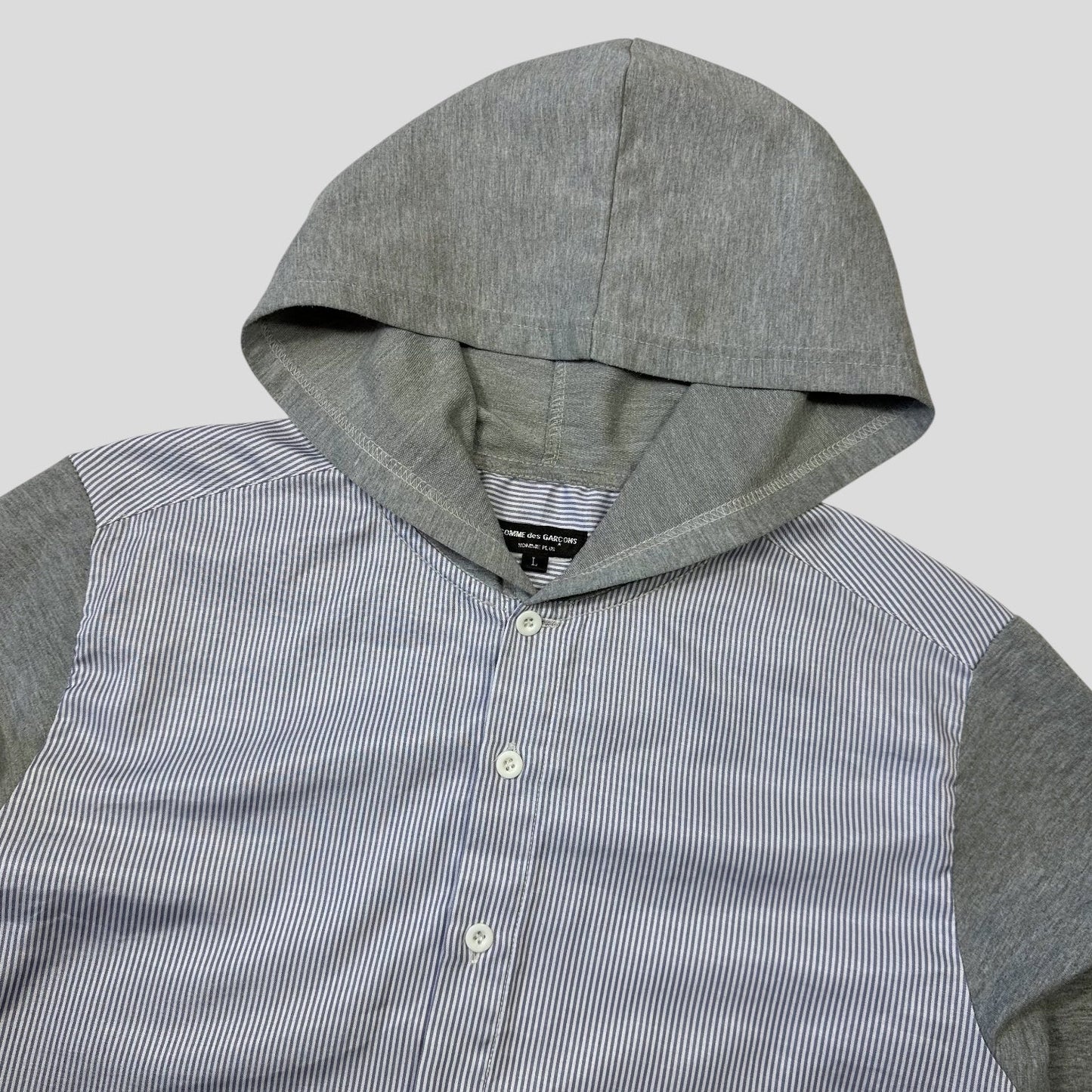 Comme Des Garçone Homme 2009 Striped Shirt Hoodie - M/L