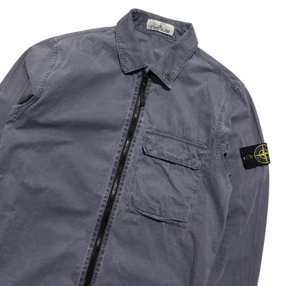 Stone Island Canvas Overshirt | Small, Slate Blue
