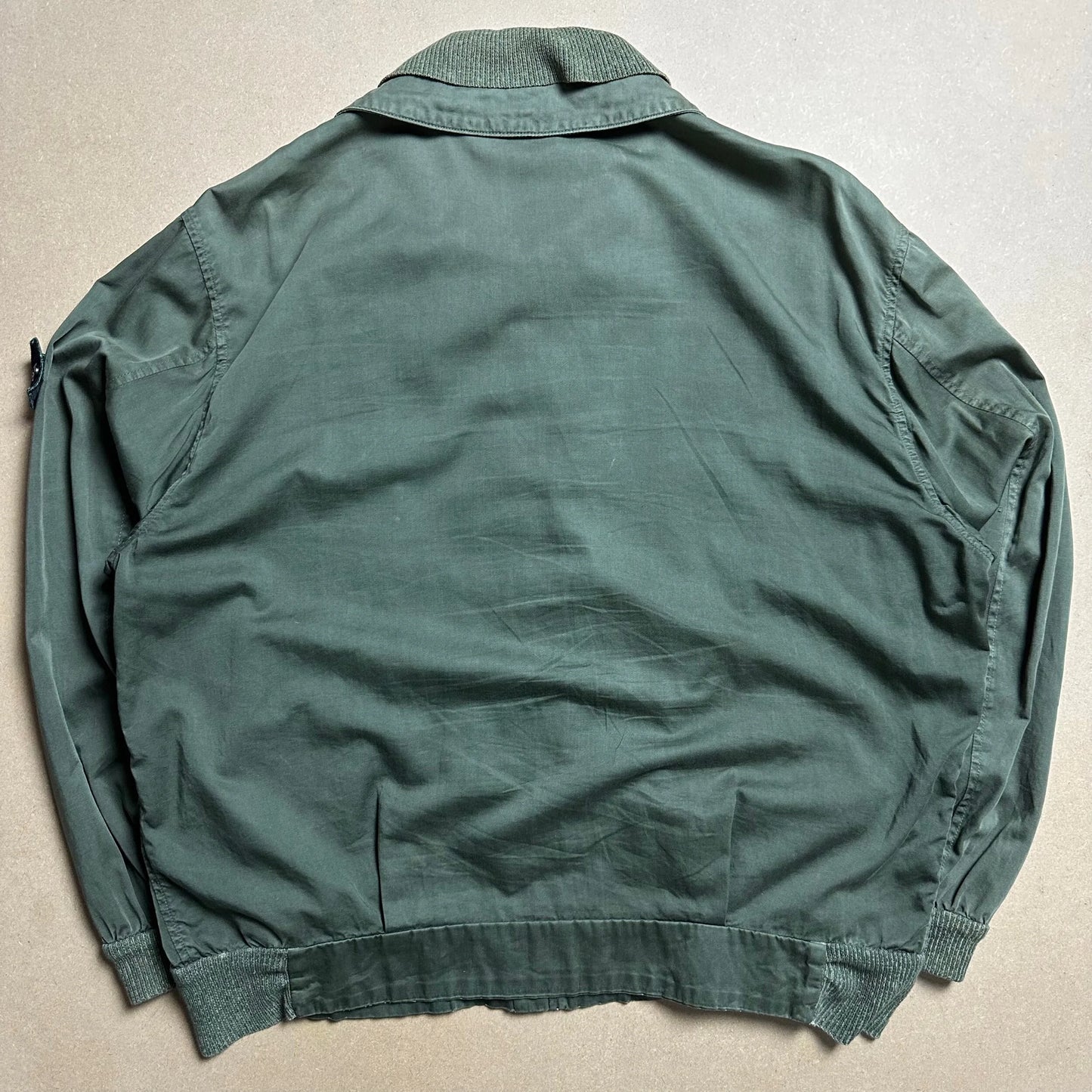 S/S 1989 Racing Green Raso Gommato Double Collar Bomber Jacket