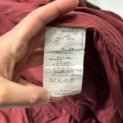 Emporio Armani 2009 Perforated Mesh Lambskin Leather Bomber - IT54 (L) | Burgundy