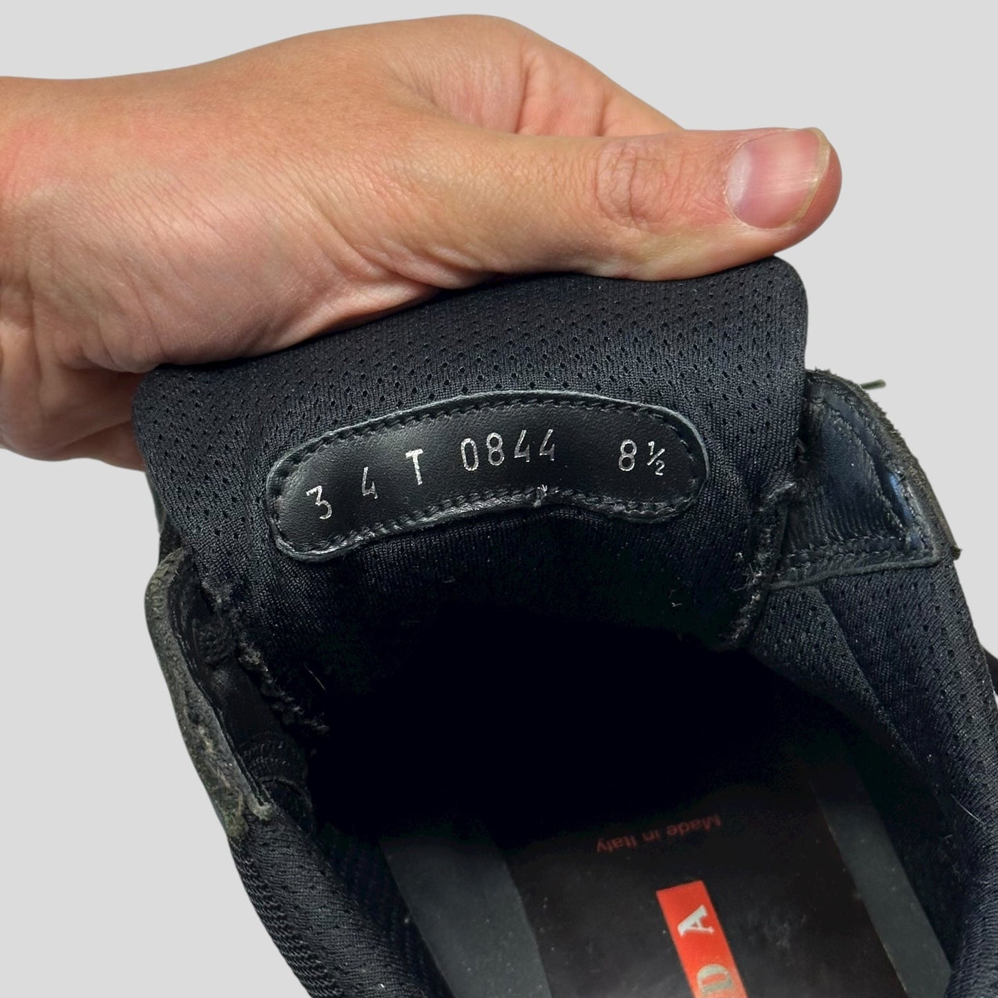 Prada Sport 00’s Leather + Mesh Strapped Combat Boots - UK8.5