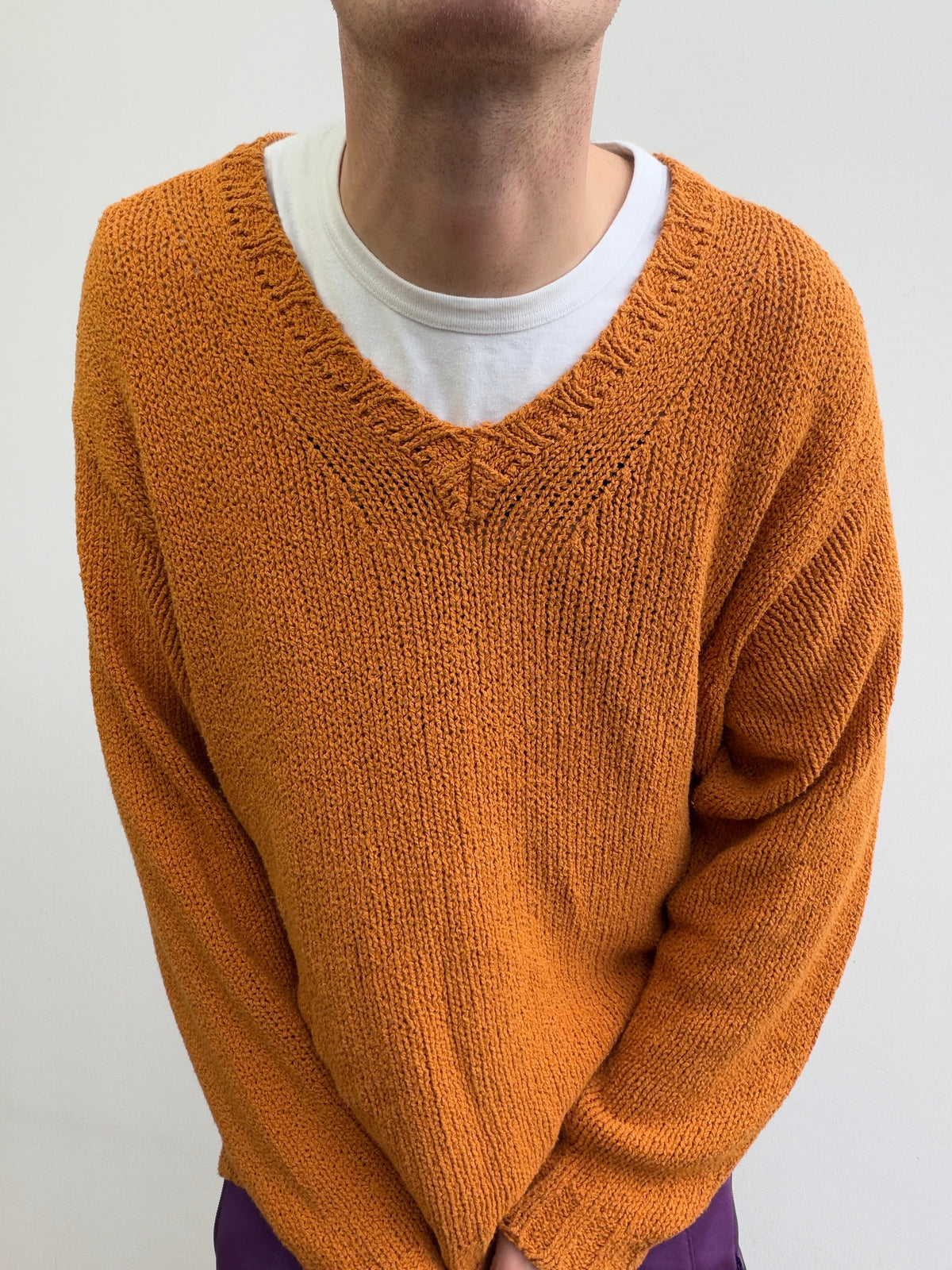 C.P. Company SS96 Scoop Neck Knit Jumper | Large, Orange