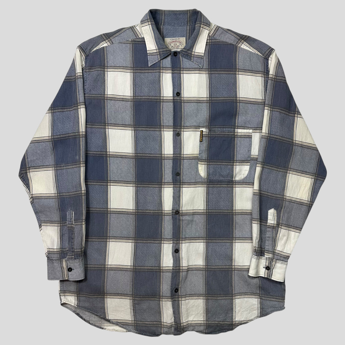 Armani Jeans 90’s Checkered Heavy Cotton Flanell Shirt - XL | Blue