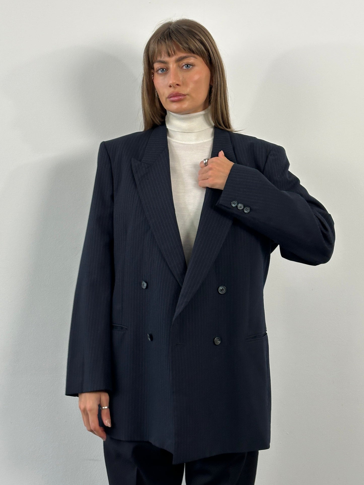 Yves Saint Laurent Menswear 1990s Pure Wool Double Breasted Blazer - 42R/XL