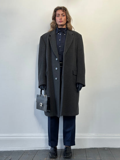 Vintage 1980s Pure Cashmere Concealed Placket Coat - XL