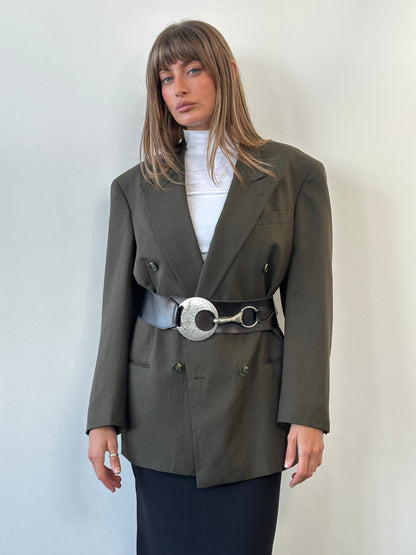 Vintage 1990s Chunky Leather Belt - W36