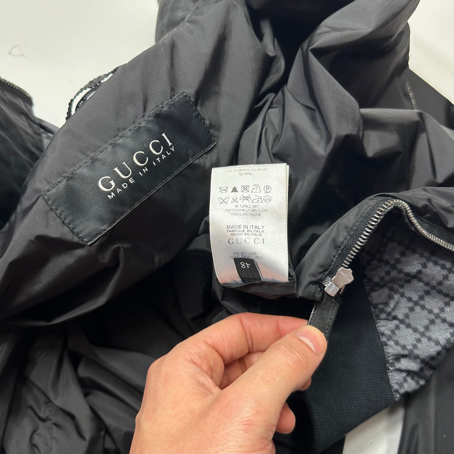 Gucci 2011 Monogram Stripe Panelled Nylon Windbreaker - M