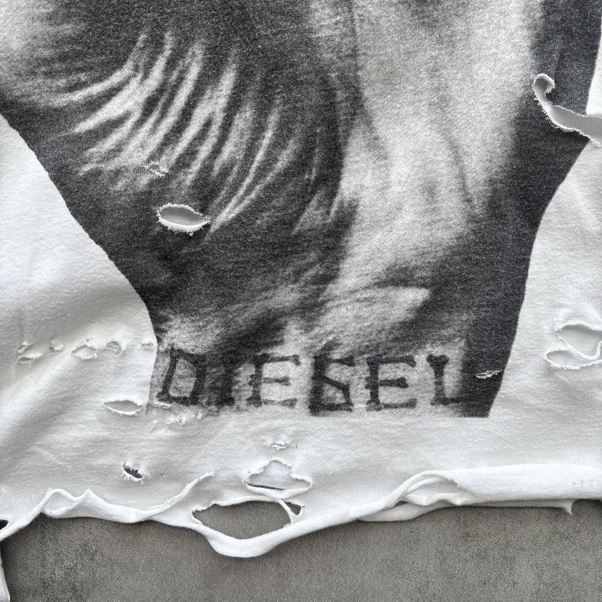 DIESEL DISTRESSED T-SHIRT | O/S, Red