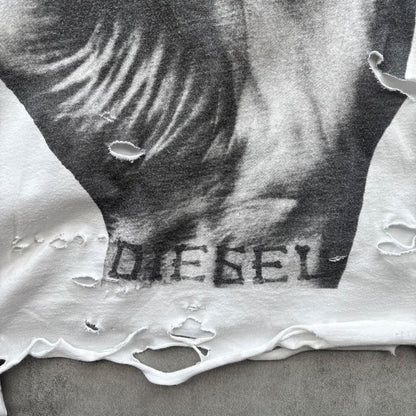 DIESEL DISTRESSED T-SHIRT | O/S, Red