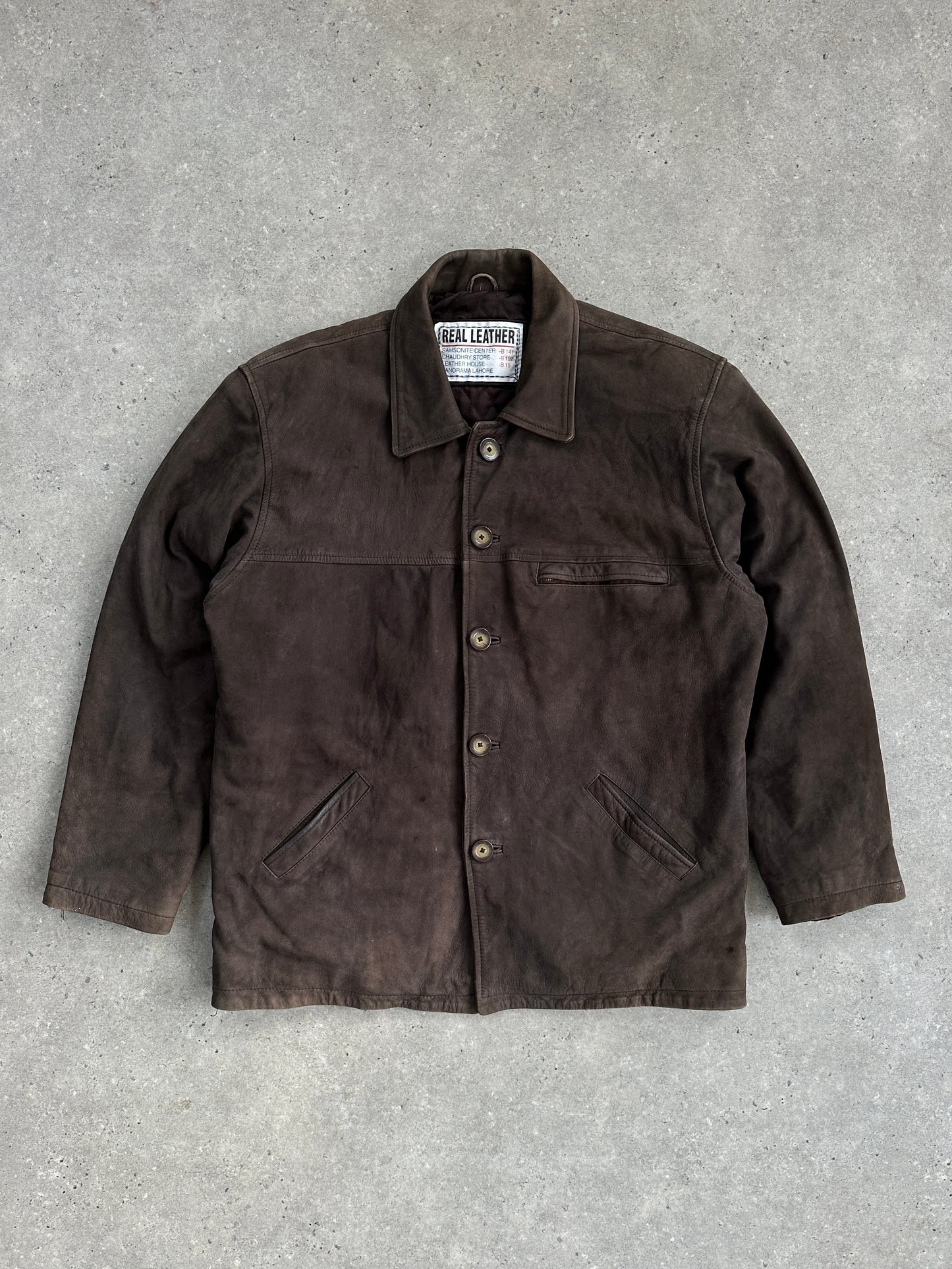 Vintage Nubuck Leather Jacket - XL