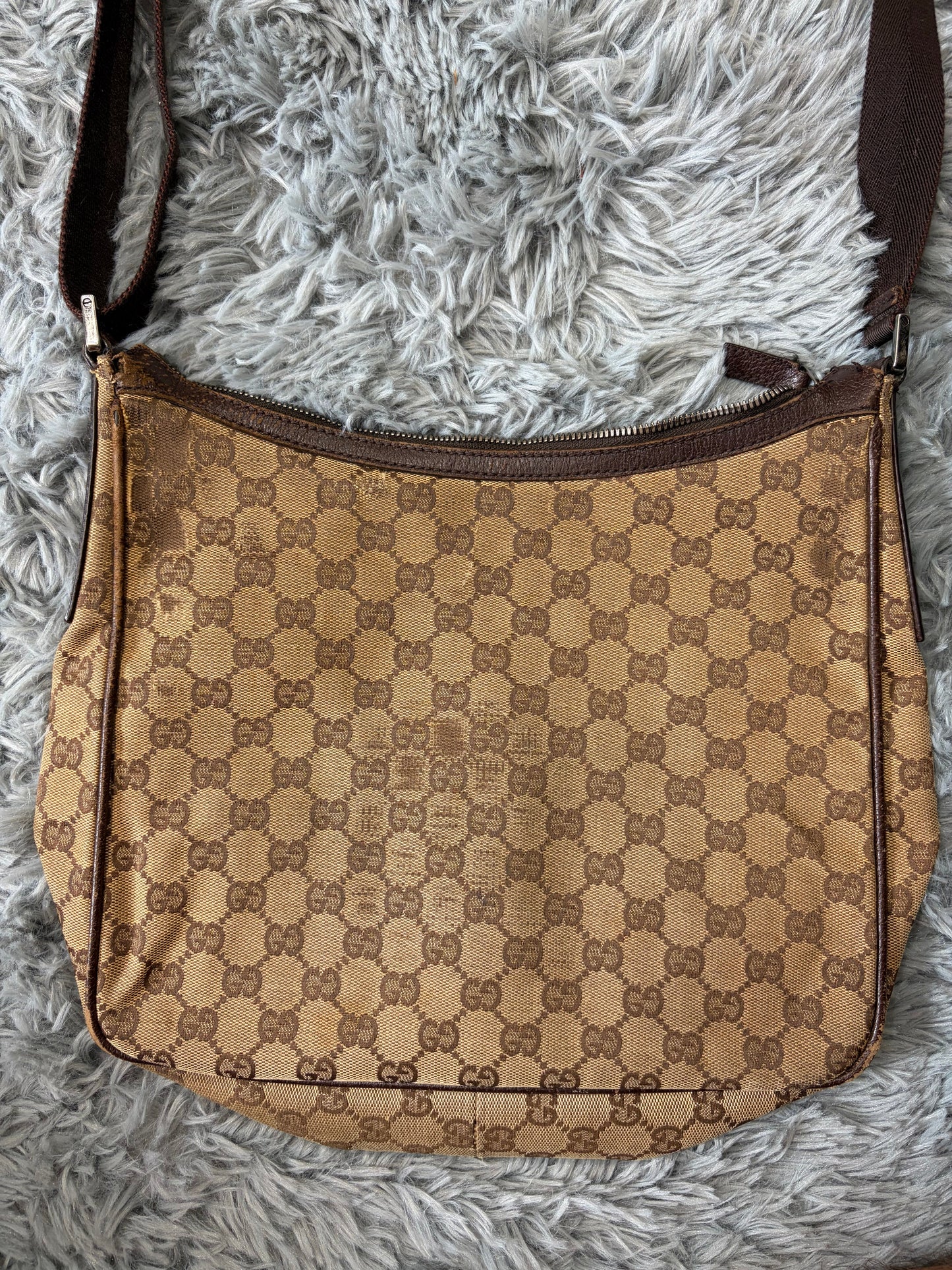 Gucci GG Monogram Brown Canvas Satchel Crossbody Bag | O/S, Multicoloured