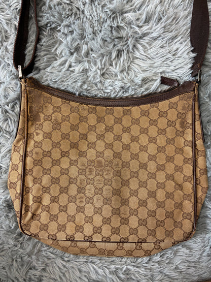 Gucci GG Monogram Brown Canvas Satchel Crossbody Bag | O/S, Multicoloured
