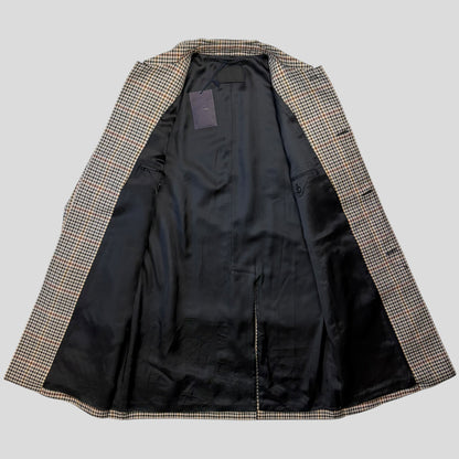 Prada 2020 Plaid Houndstooth Impermeable Virgin Wool Car Coat  - M | O/S, Red